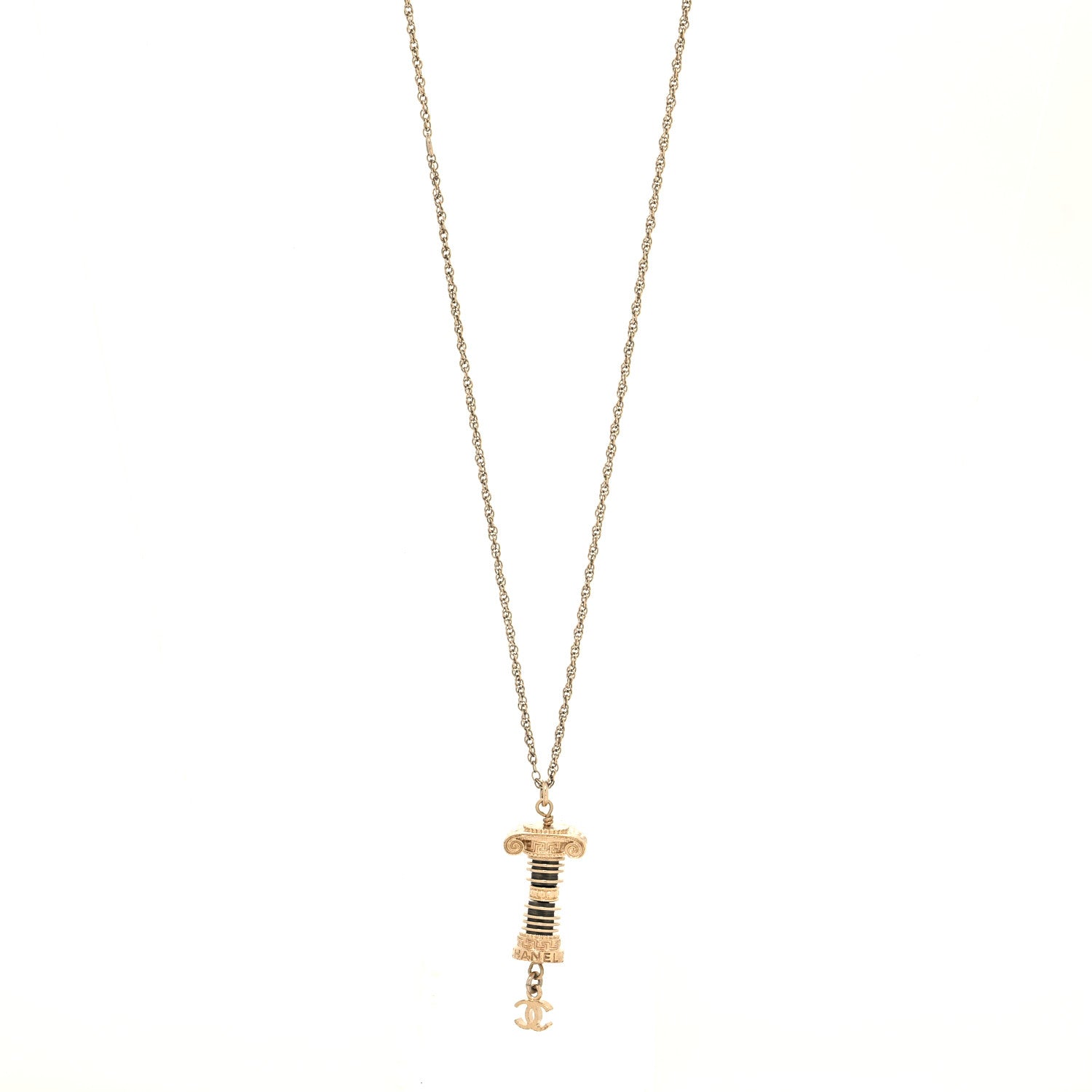 Chanel Ancient Greek Column CC Necklace Gold 1 of 5