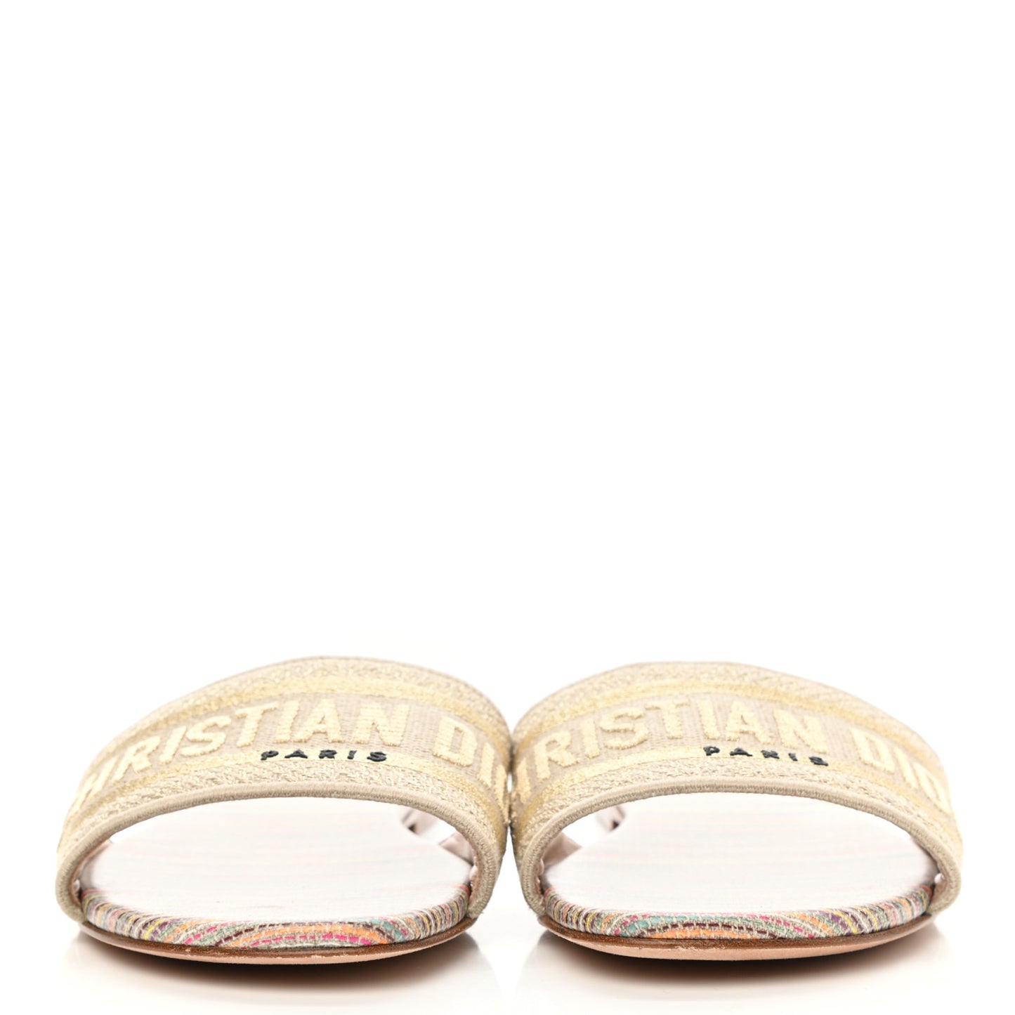 Lurex Romance Embroidered Dway Mules Slide Sandals 36.5 Metal Multicolor