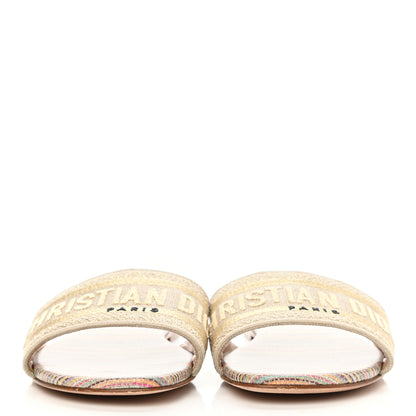 Christian Dior Lurex Romance Embroidered Dway Mules Slide Sandals 36.5 Metal Multicolor 2 of 10