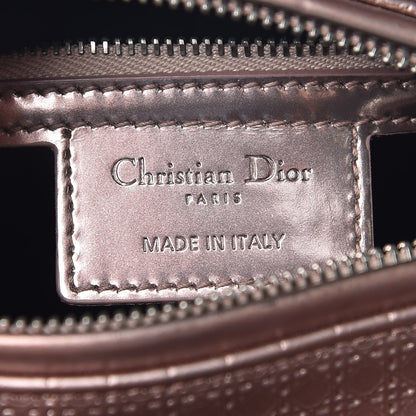 Christian Dior Metallic Patent Micro-Cannage Medium Lady Dior Pink 6 of 11