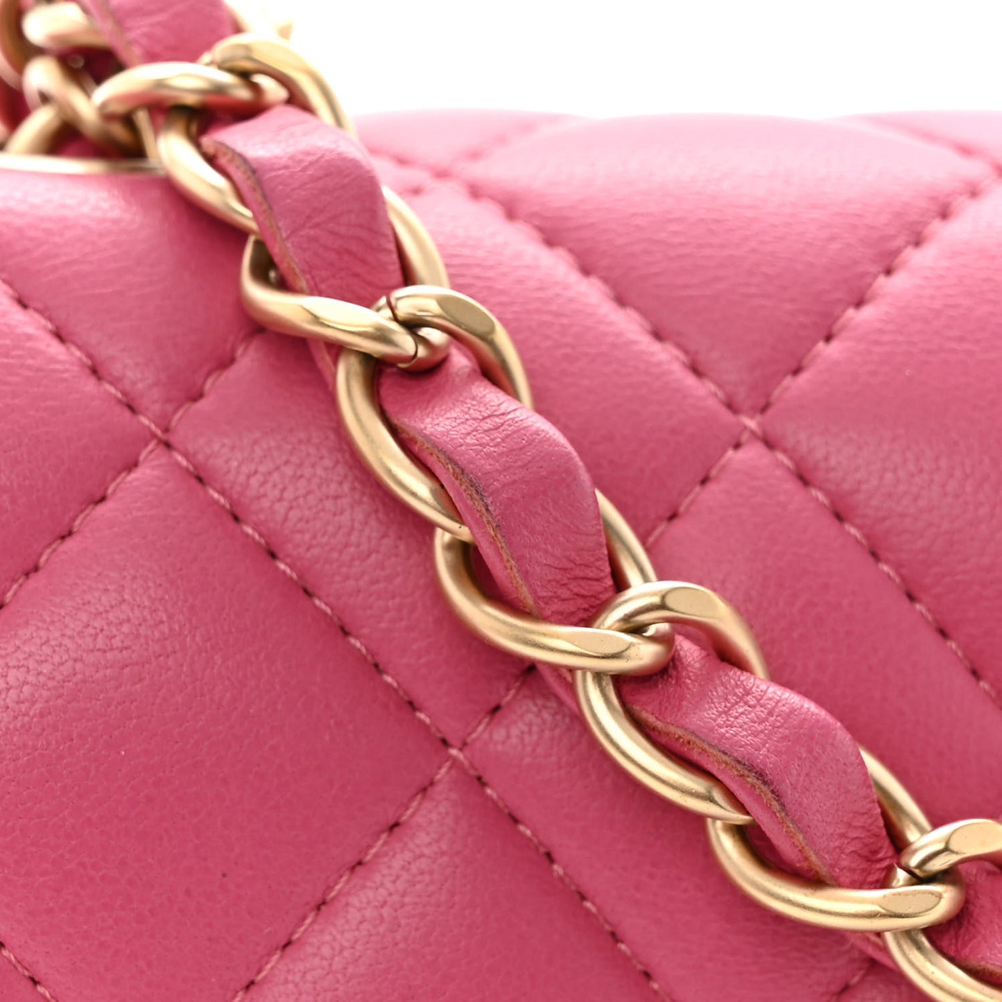 Lambskin Quilted Mini Square Flap Pink