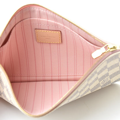 Louis Vuitton Damier Azur Neverfull MM GM Pochette Rose Ballerine 5 of 8