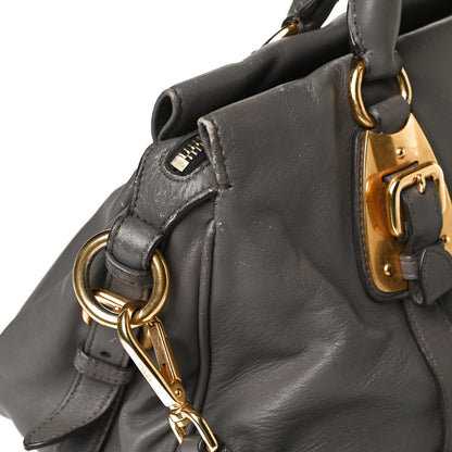 Prada Soft Calf Shopping Satchel Bag Bambu 19 of 27