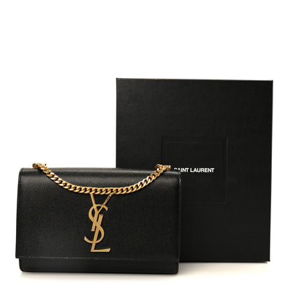 Saint Laurent Grain De Poudre Small Monogram Kate Satchel Black 12 of 12