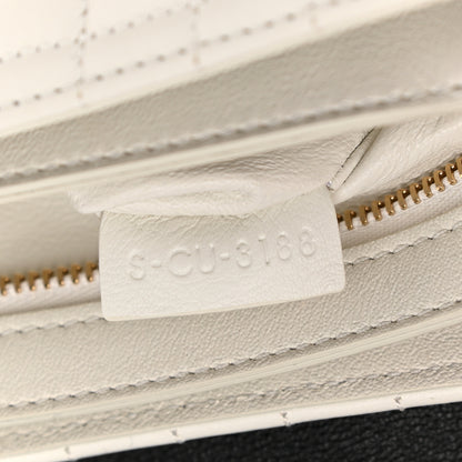 Celine Calfskin Quilted Medium C Bag Black White 7 of 10