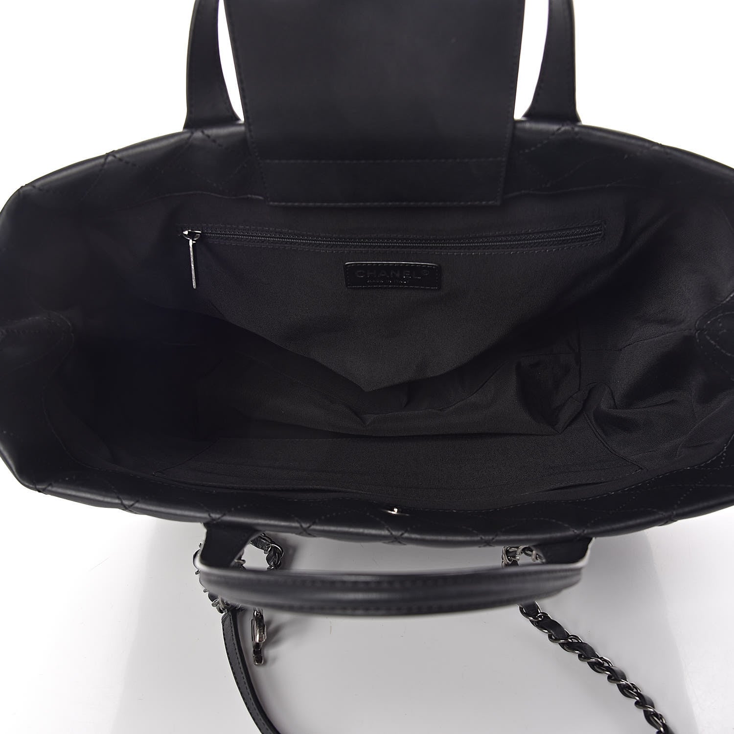 Chanel Calfskin Quilted Large Easy Shopping Tote Black 5 of 10