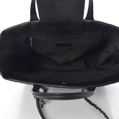Chanel Calfskin Quilted Large Easy Shopping Tote Black 5 of 10