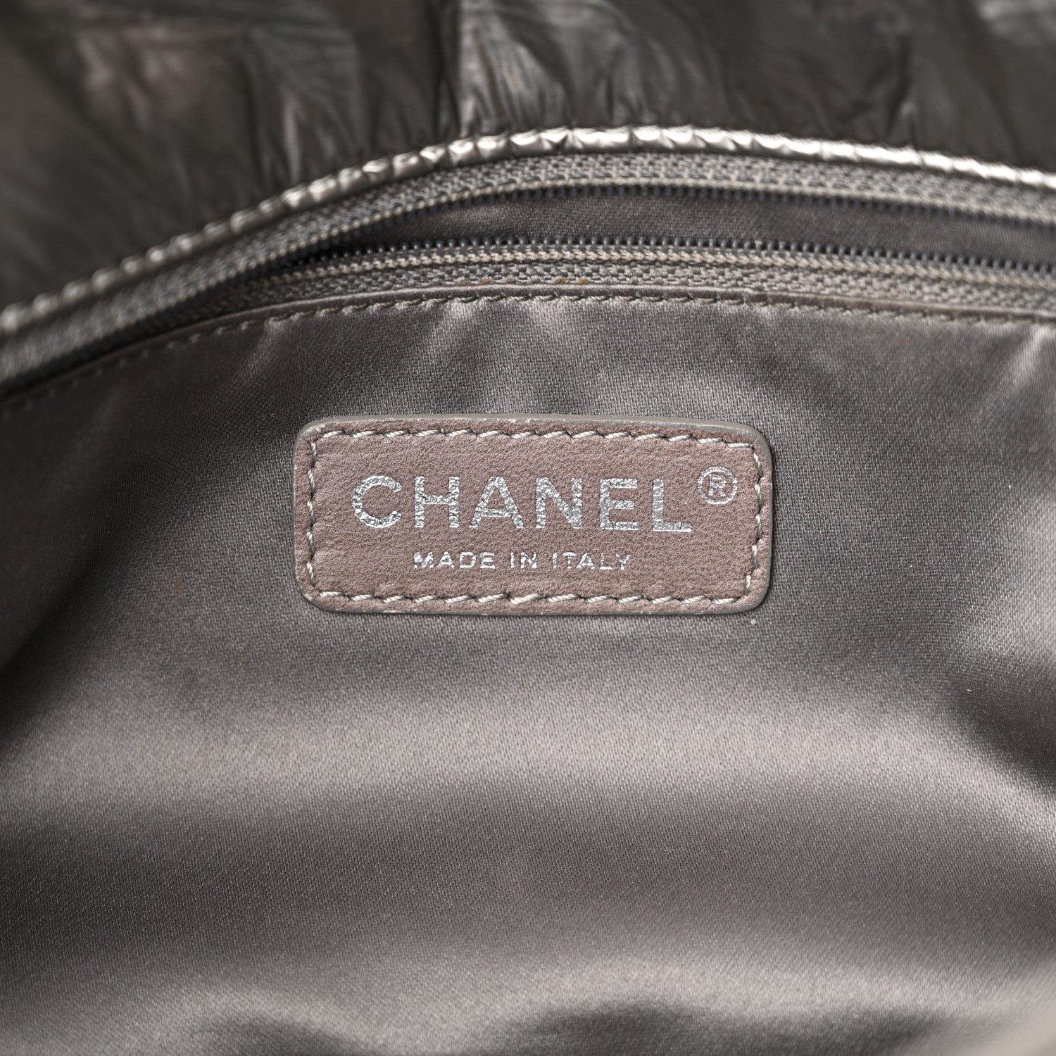 Chanel Vinyl Small Graphic Edge Flap Silver 6 of 11
