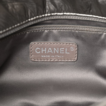 Chanel Vinyl Small Graphic Edge Flap Silver 6 of 11