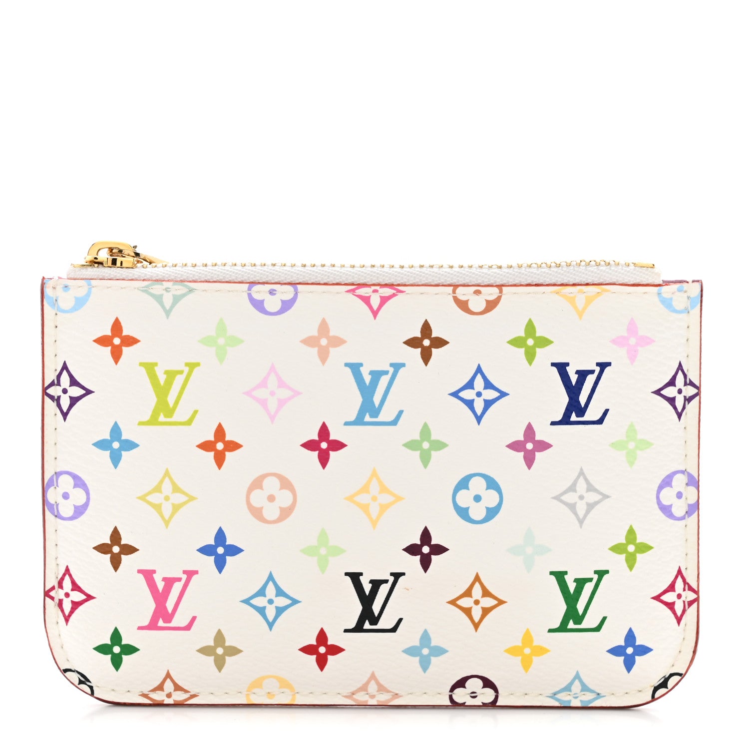 Louis Vuitton Monogram Multicolor Key Pouch  White Litchi 1 of 7