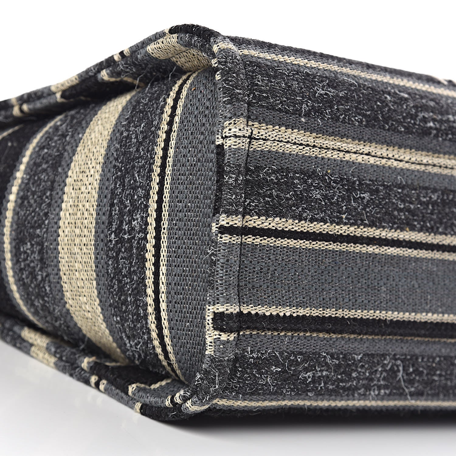 Chanel Striped Canvas Small Deauville Tote Dark Grey 8 of 10