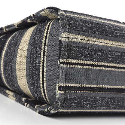 Chanel Striped Canvas Small Deauville Tote Dark Grey 8 of 10