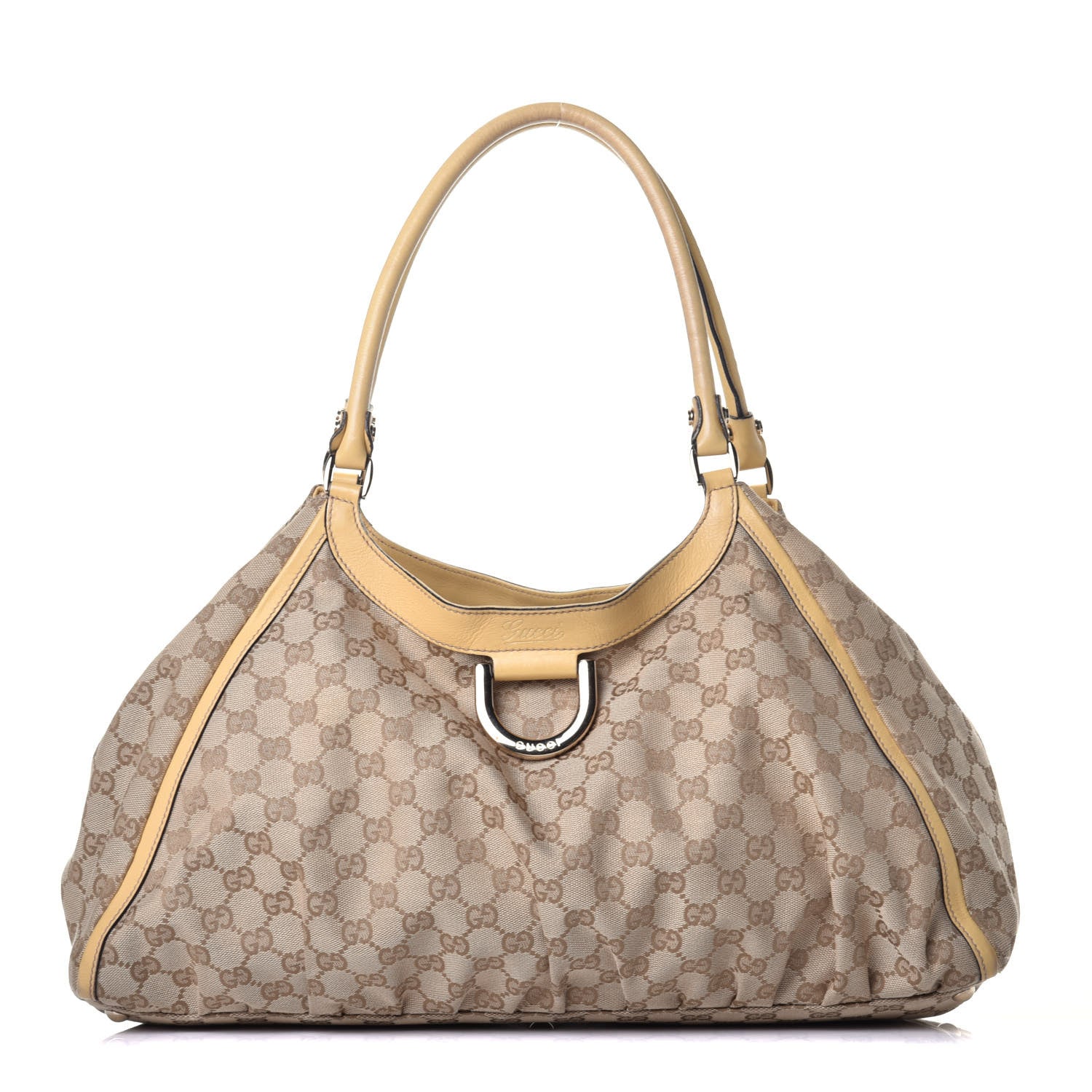 Gucci Monogram Large D Gold Hobo Beige 1 of 9