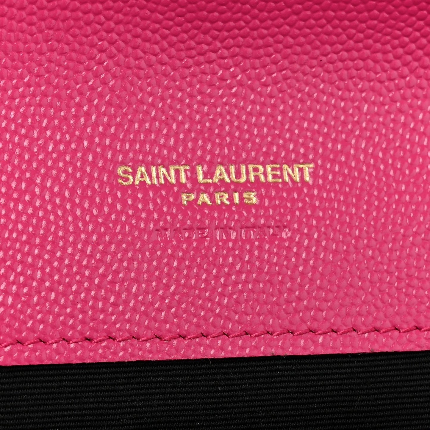 Grain De Poudre Matelasse Chevron Monogram Envelope Clutch Fuchsia