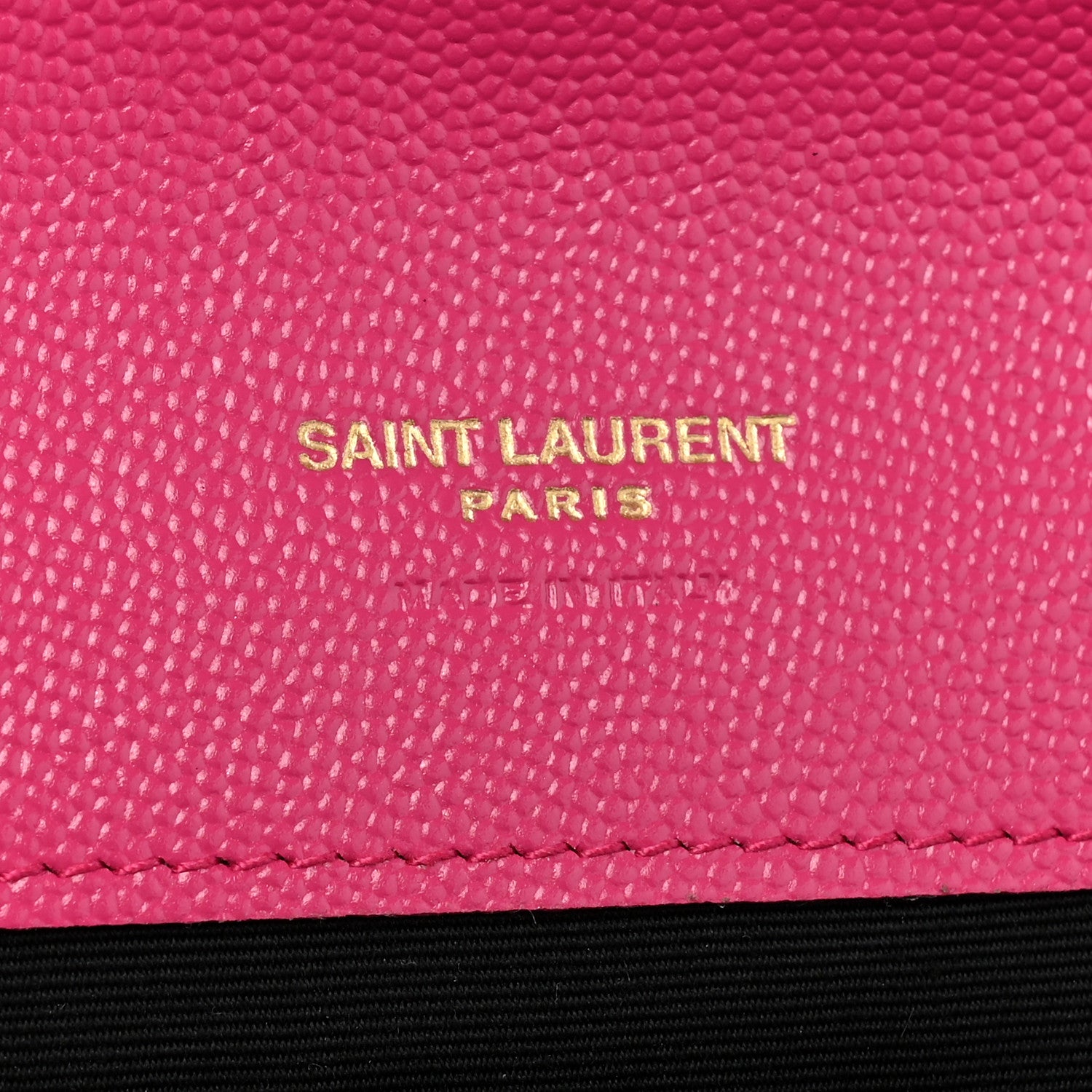 Saint Laurent Grain De Poudre Matelasse Chevron Monogram Envelope Clutch Fuchsia 6 of 10