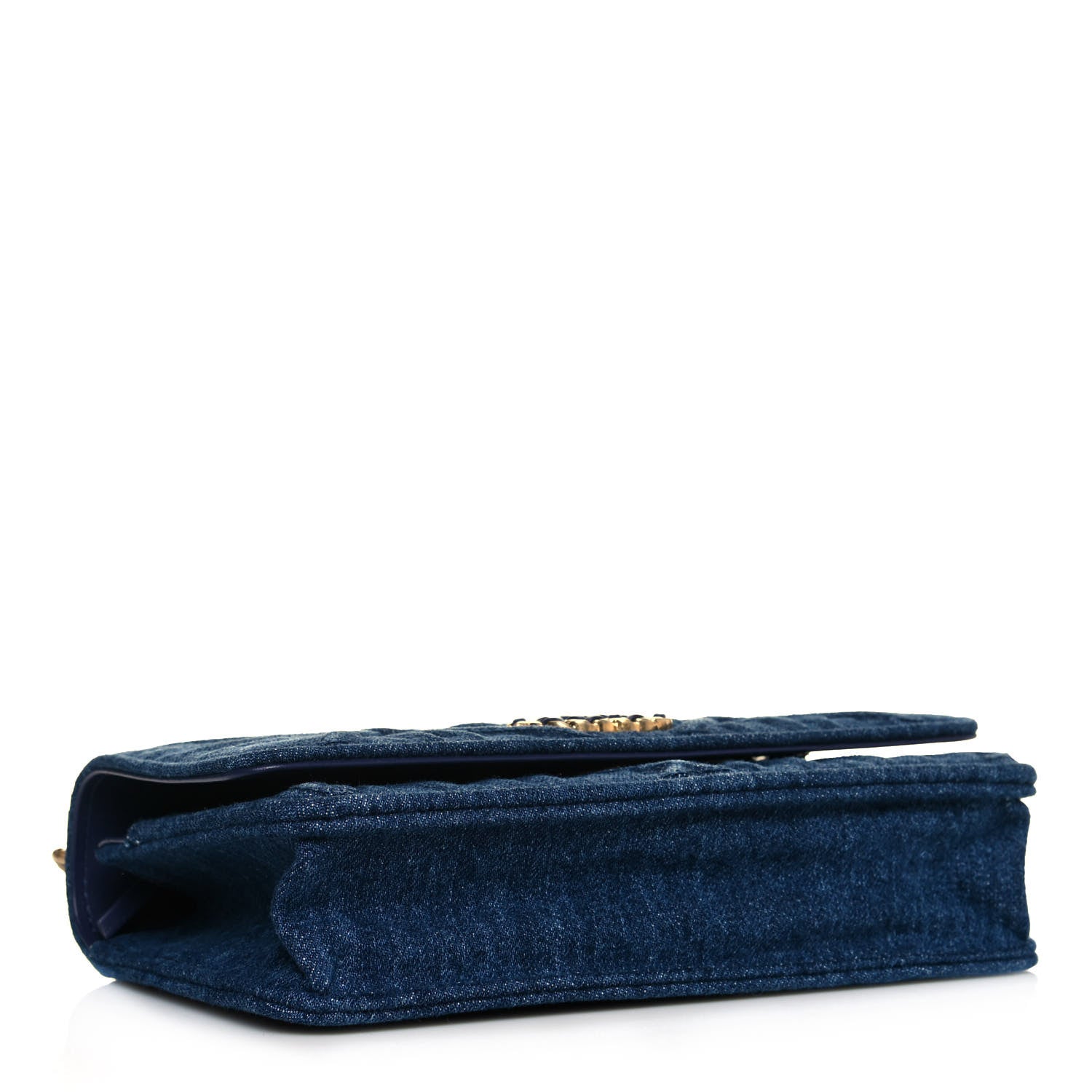 Chanel Denim Quilted Chanel 19 Wallet On Chain WOC Blue 3 of 13