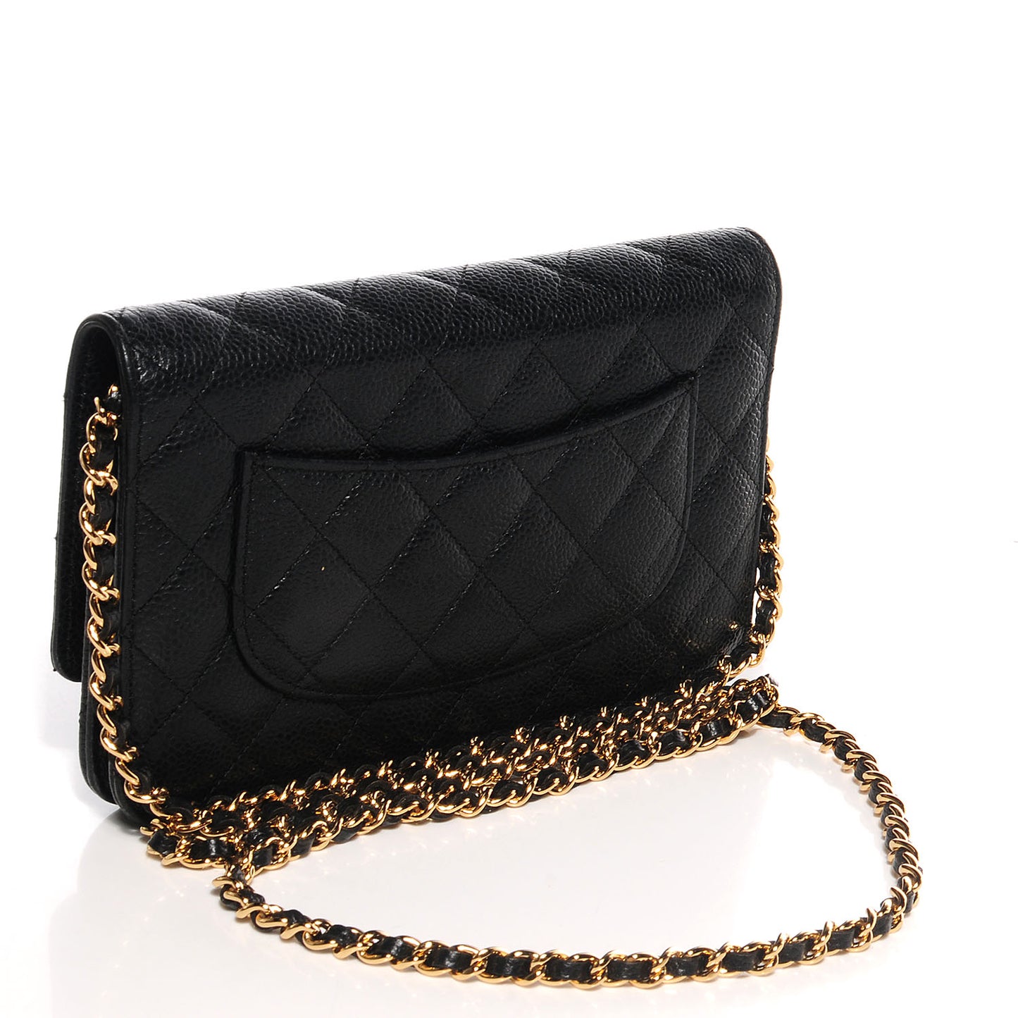Caviar Quilted Wallet On Chain WOC Black