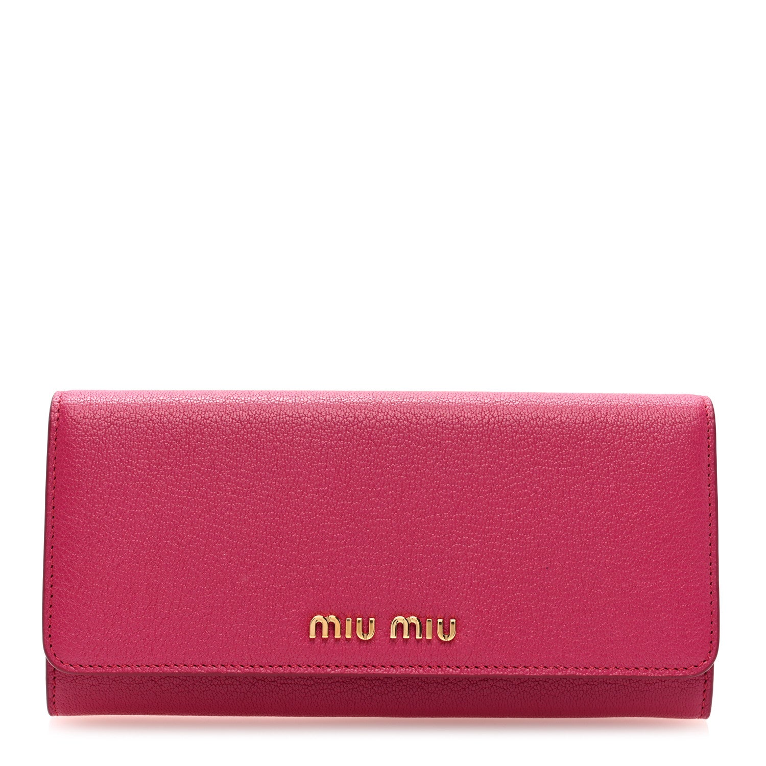 Miu Miu Goatskin Madras Flap Wallet Peonia 1 of 7