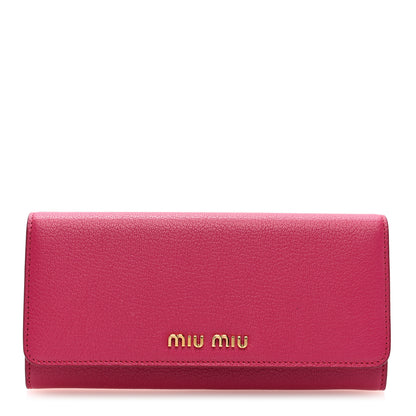 Miu Miu Goatskin Madras Flap Wallet Peonia 1 of 7