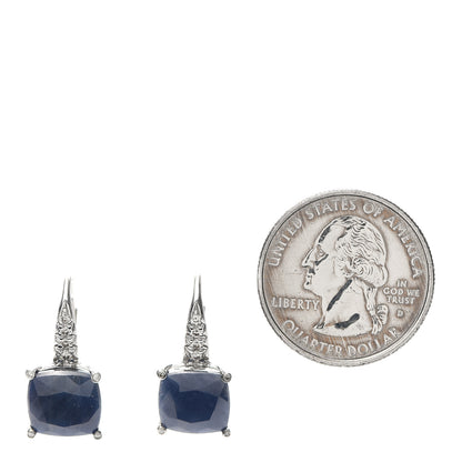 John Hardy Sterling Silver Diamond Magic Cut Sapphire Earrings 2 of 4