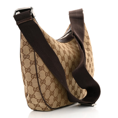 Gucci Monogram Medium Half Moon Hobo Dark Brown 3 of 10