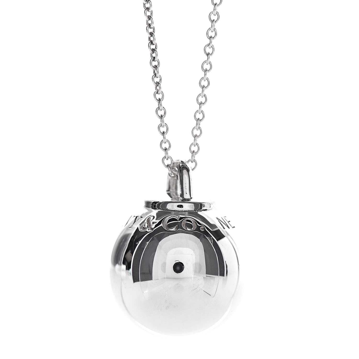 Tiffany Sterling Silver 19mm HardWear Ball Pendant Necklace 4 of 6