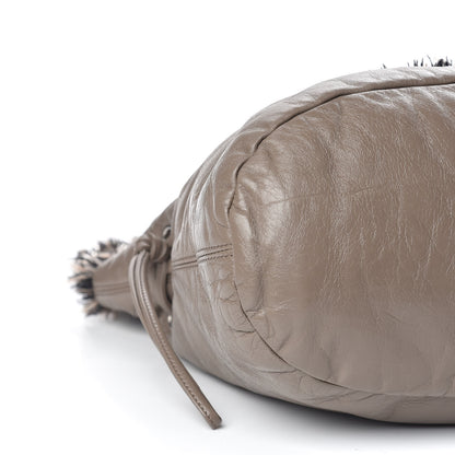 Chanel Tweed Lambskin Drawstring Tweedy Tote Taupe 5 of 10