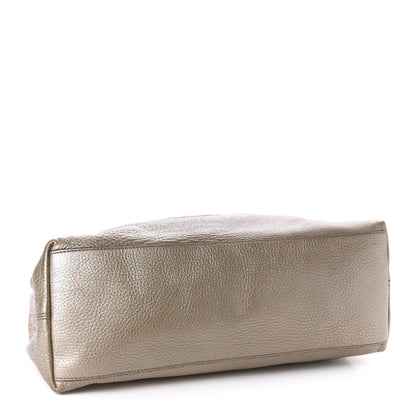Gucci Metallic Pebbled Calfskin Medium Soho Chain Shoulder Bag Golden Beige 4 of 12
