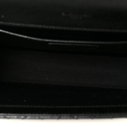 Saint Laurent Grain De Poudre Textured Mixed Matelasse Triquilt Medium Monogram Monochrome Satchel Black 4 of 10