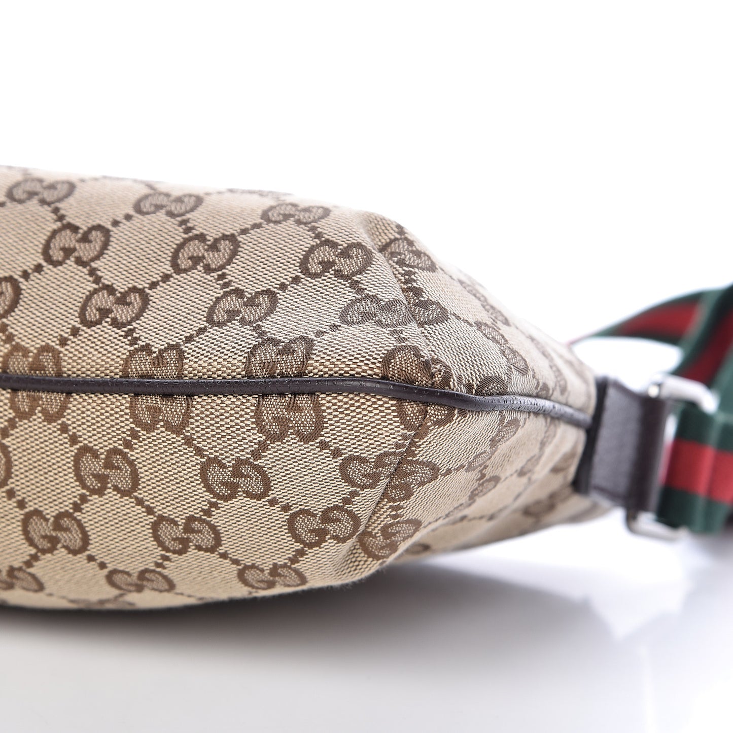 Monogram Web Small Flat Messenger Crossbody Dark Brown