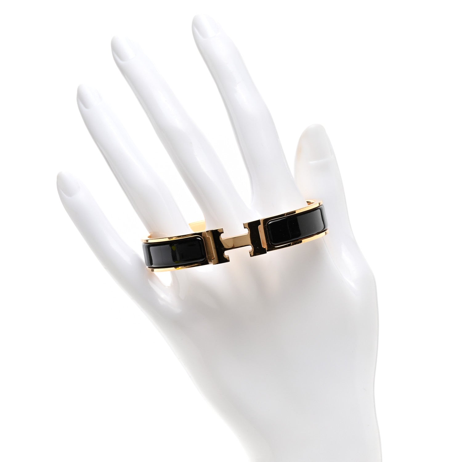 Hermes Enamel Narrow Clic Clac H Bracelet PM Black 2 of 5