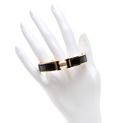 Hermes Enamel Narrow Clic Clac H Bracelet PM Black 2 of 5