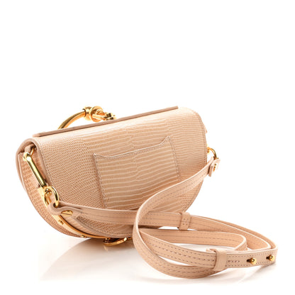 Chloe Calfskin Lizard Embossed Nile Bracelet Minaudiere Bag Pink 3 of 11
