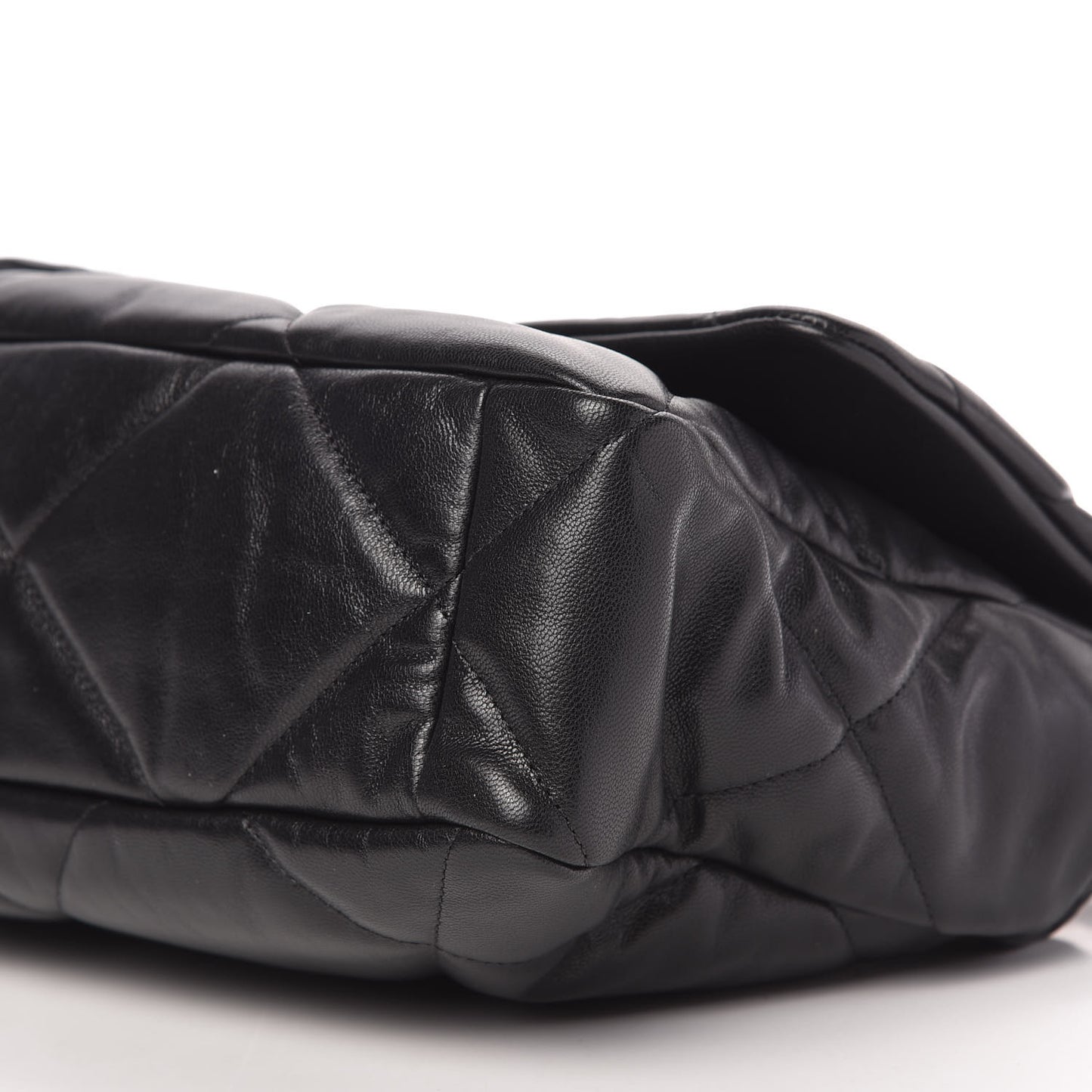 Shiny Goatskin Quilted Large Chanel 19 Flap Black