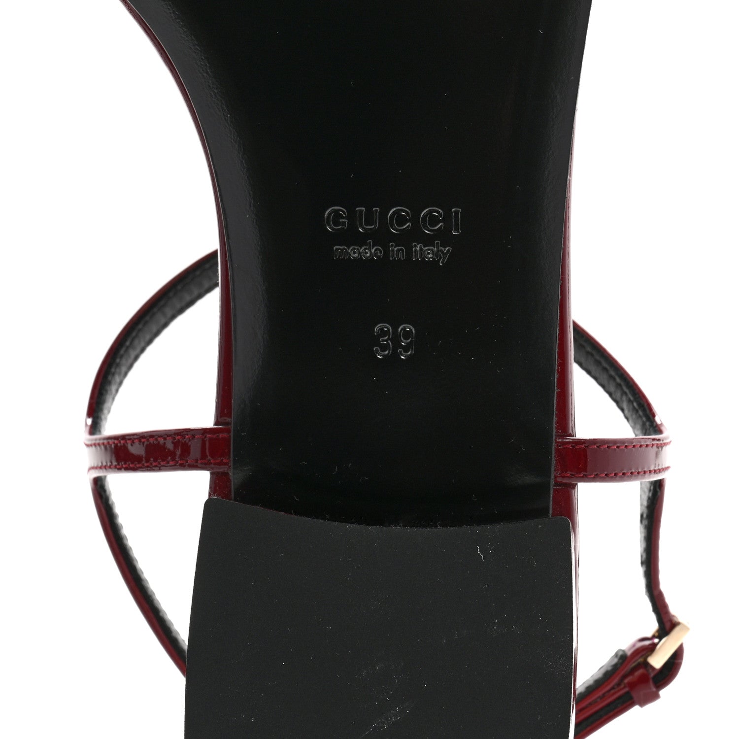 Gucci Vernice Crystal Signoria Thong Sandals 39 Rosso Ancora 8 of 9