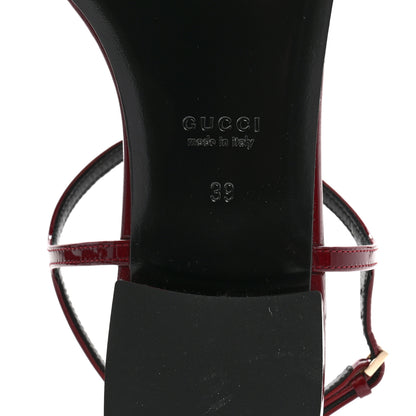 Gucci Vernice Crystal Signoria Thong Sandals 39 Rosso Ancora 8 of 9