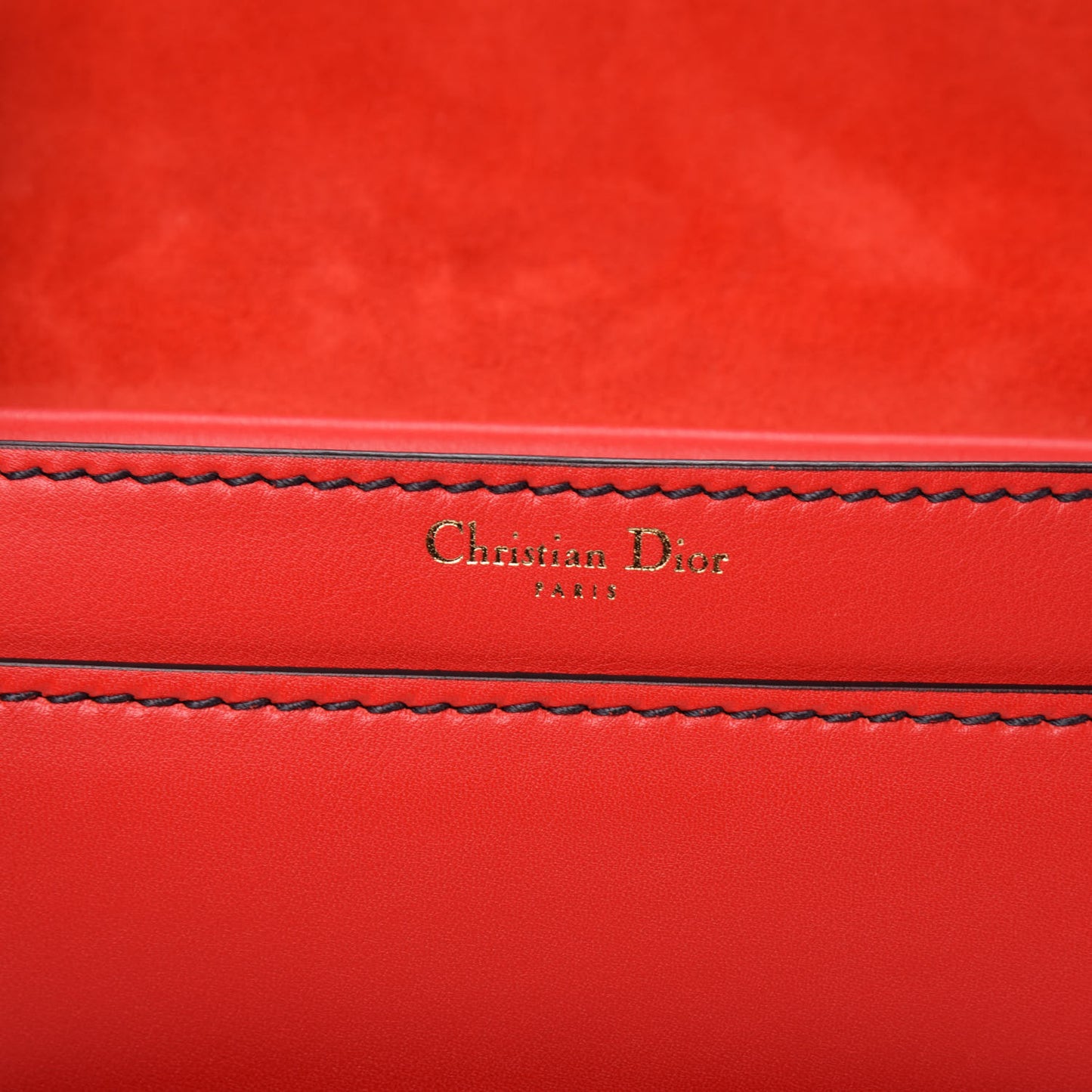 Calfskin J'Adior Chain Flap Bag Red