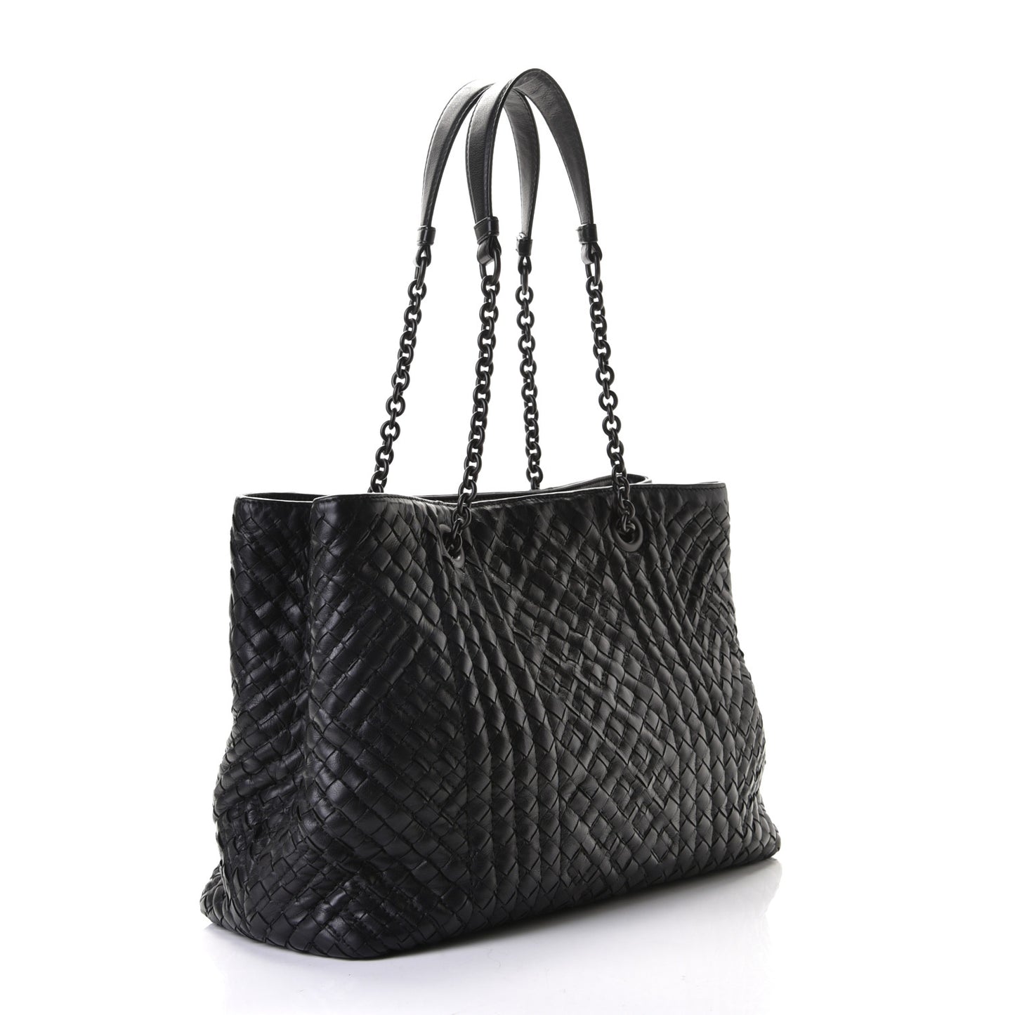 Nappa Intrecciato Boutis Large Top Handle Tote Green