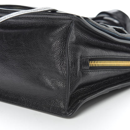 Prada Glace Calfskin Etiquette Flap Shoulder Bag Black 11 of 14