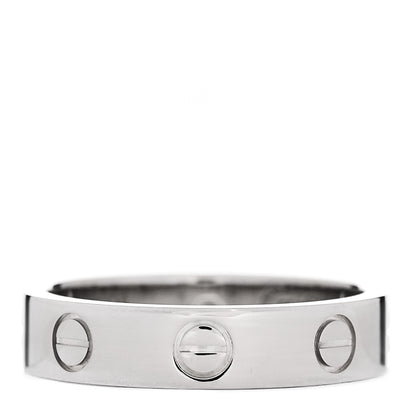 Cartier 18K White Gold Diamond 4mm LOVE Wedding Band Ring 49 5 3 of 4