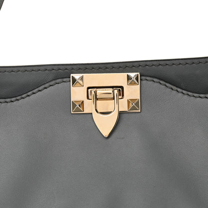Valentino Garavani Vitello Medium Rockstud Tote Grey 7 of 16