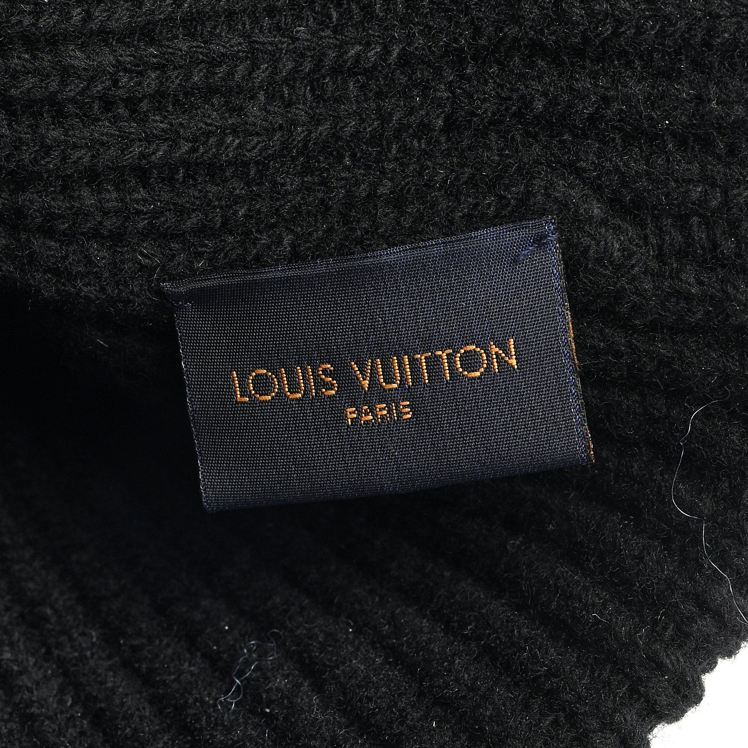 Louis Vuitton Wool LV initials Monogram Beanie Hat Black 5 of 5