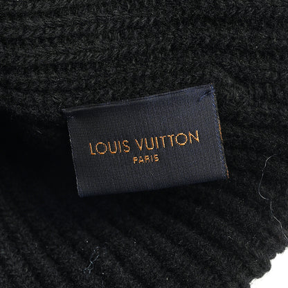 Louis Vuitton Wool LV initials Monogram Beanie Hat Black 5 of 5