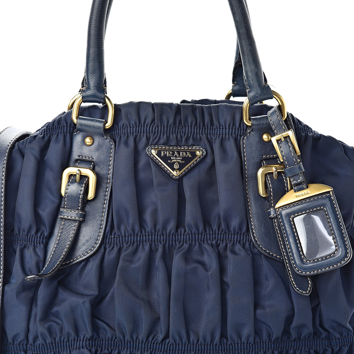 Prada Tessuto Nylon Gaufre Tote Bleuette 8 of 16