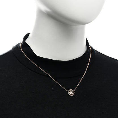 Christian Dior 18K Rose Gold Diamond Black Onyx Rose Des Vents Necklace 2 of 6
