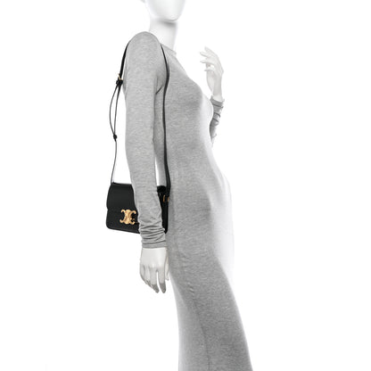 Celine Shiny Calfskin Teen Triomphe Black 3 of 11