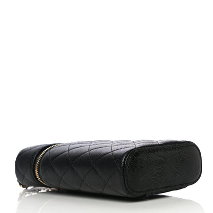 Chanel Caviar Quilted Phone Holder With Chain Black 4 of 11
