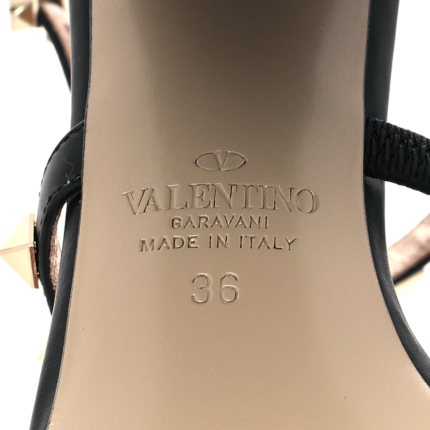 Calfskin Rockstud 10/110mm Caged Sandals 36 Black
