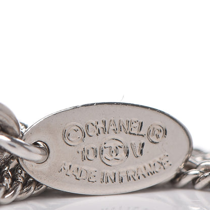 Chanel Crystal Timeless CC Necklace Silver 4 of 5