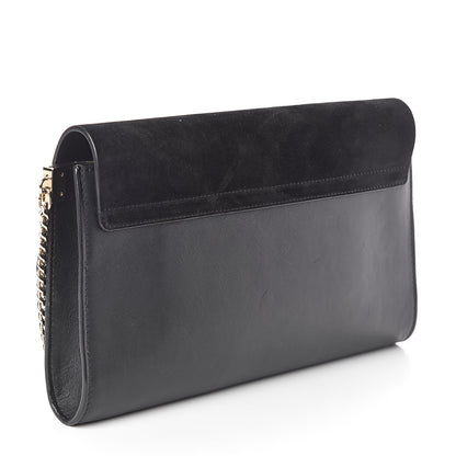 Chloe Suede Calfskin Faye Clutch Black 3 of 8